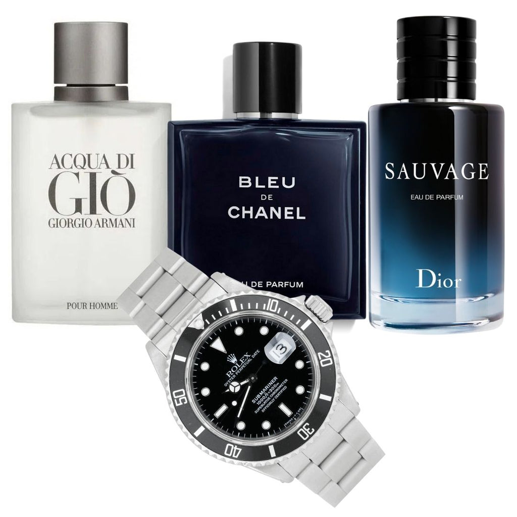 COMBO PERFUMES X3 + RELOJ ROLEX